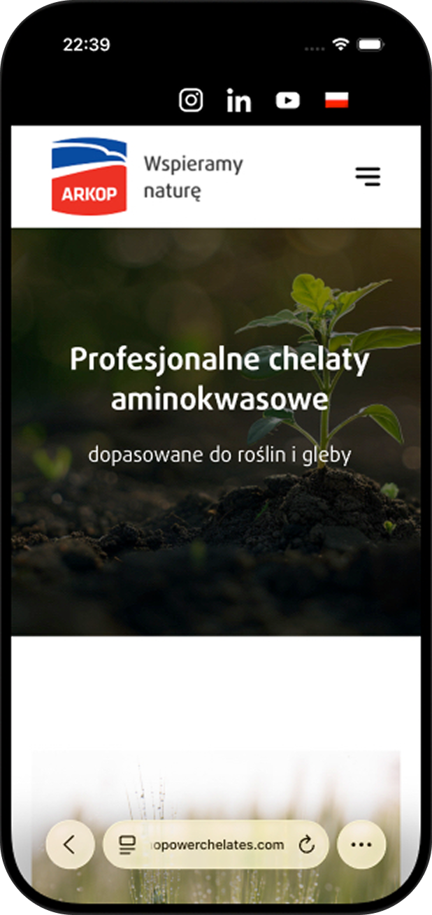 Arkop homepage mobile